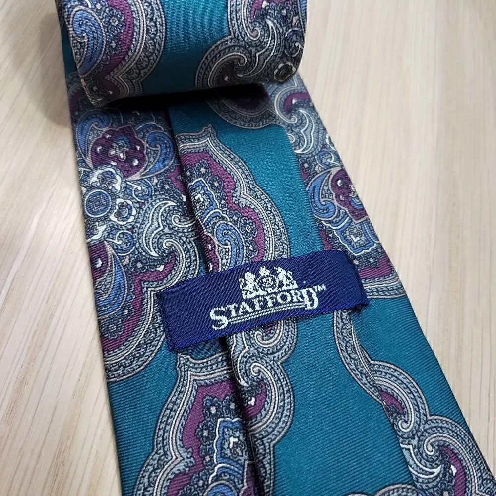 Stafford Blue & Purple Paisley Tie